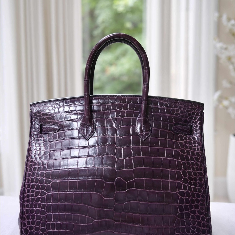 Hermes Birkin 35 Amethyst Crocodile Porosus bag - Picture 4 of 16